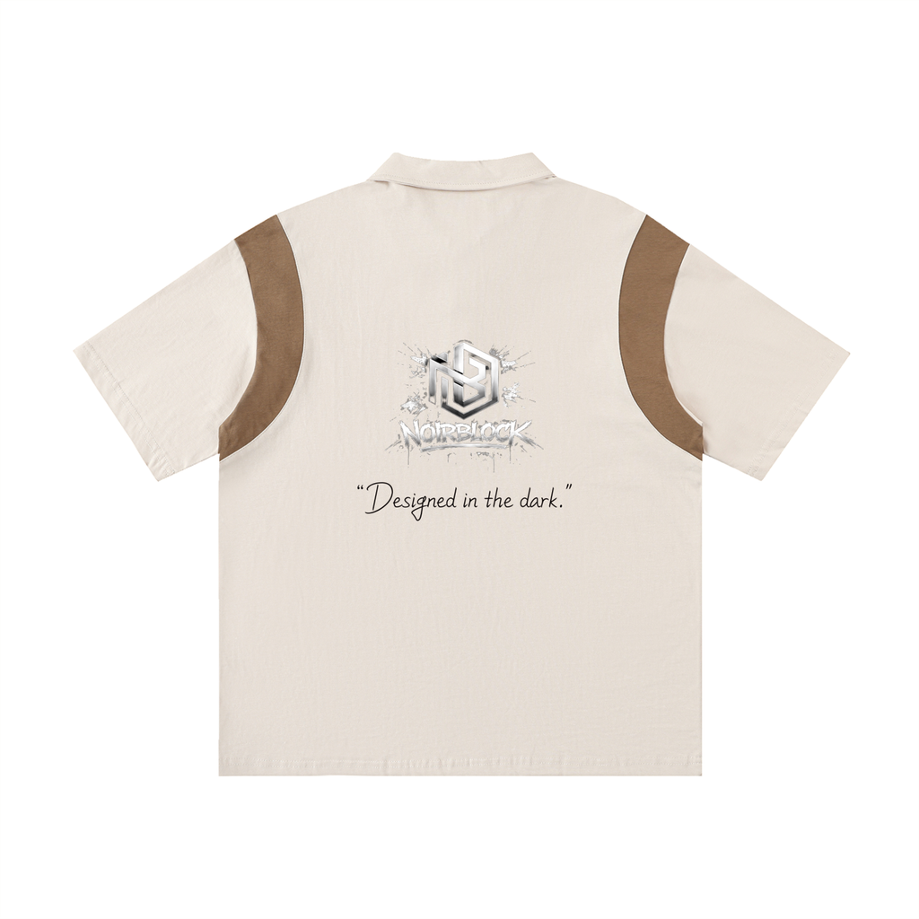 Contrast Panel Cotton Polo Shirt